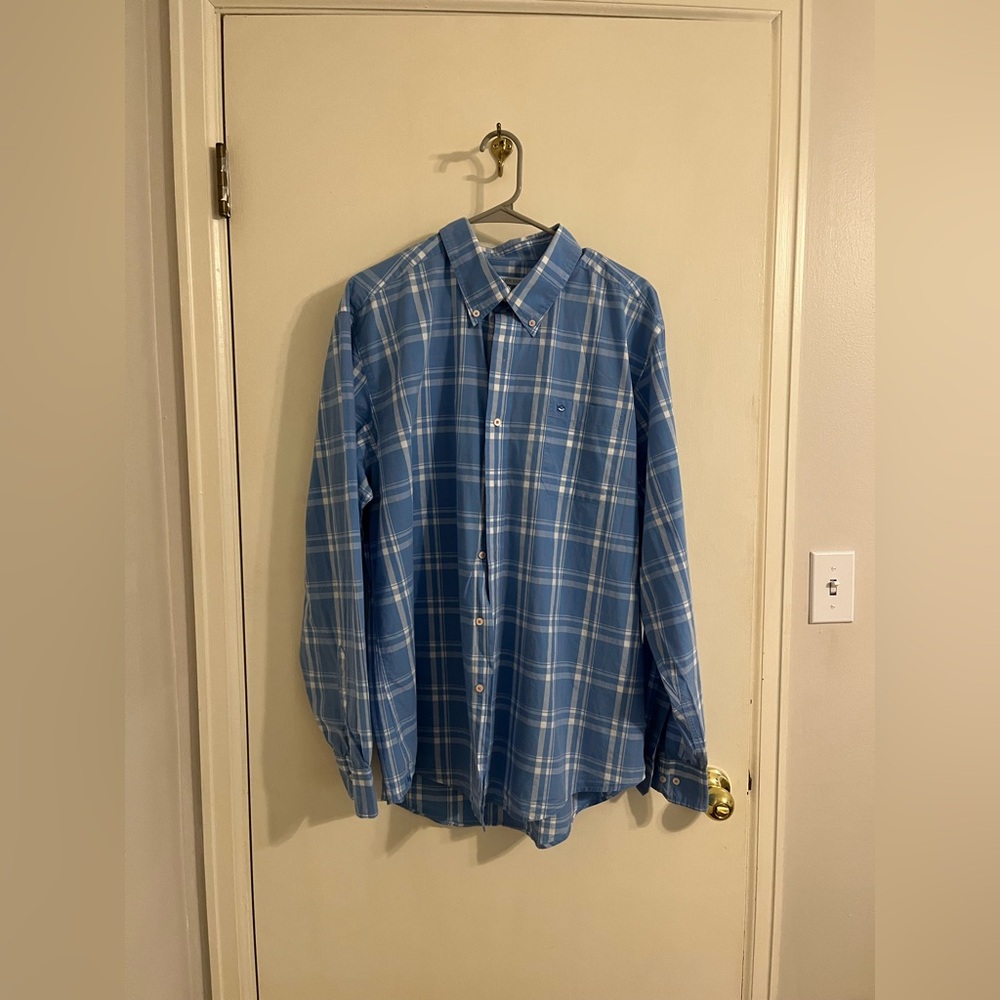 Southern Tide Blue Checkered Men's Shirt